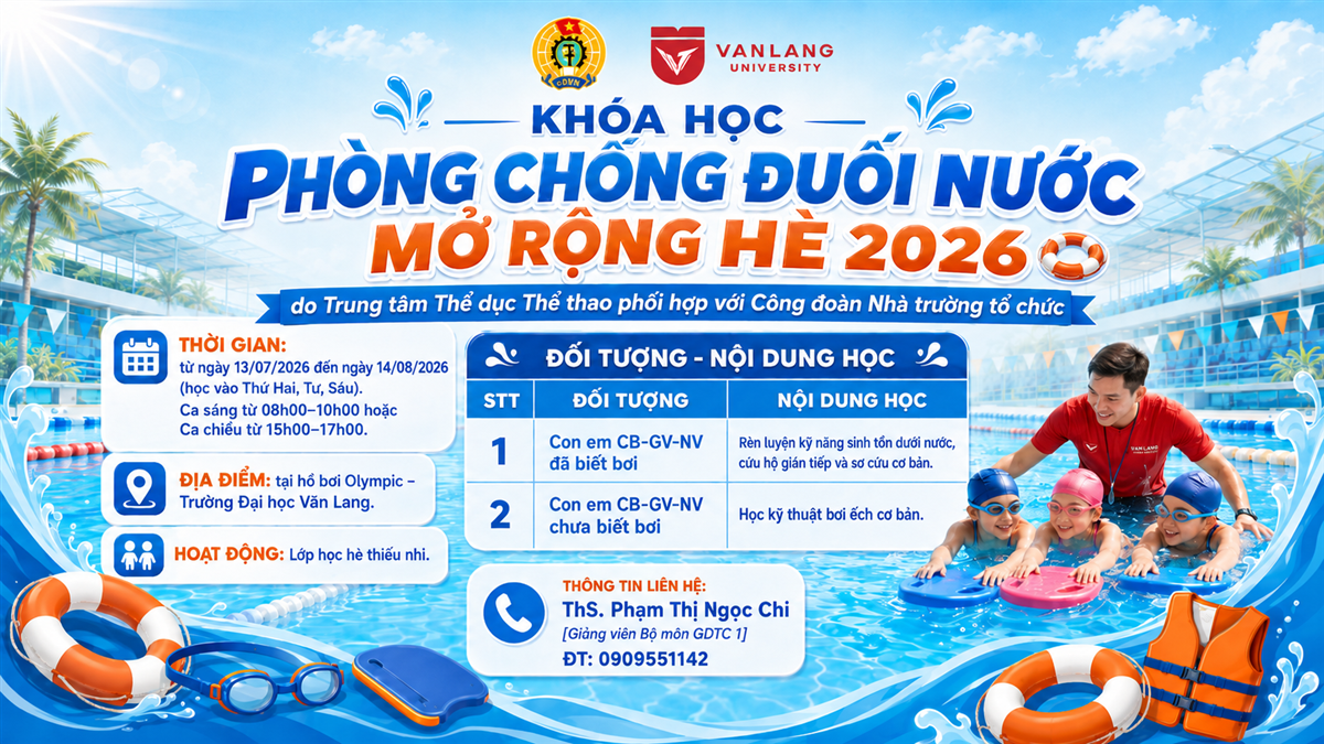 KHÓA HỌC PHÒNG CHỐNG ĐUỐI NƯỚC MỞ RỘNG HÈ 2026